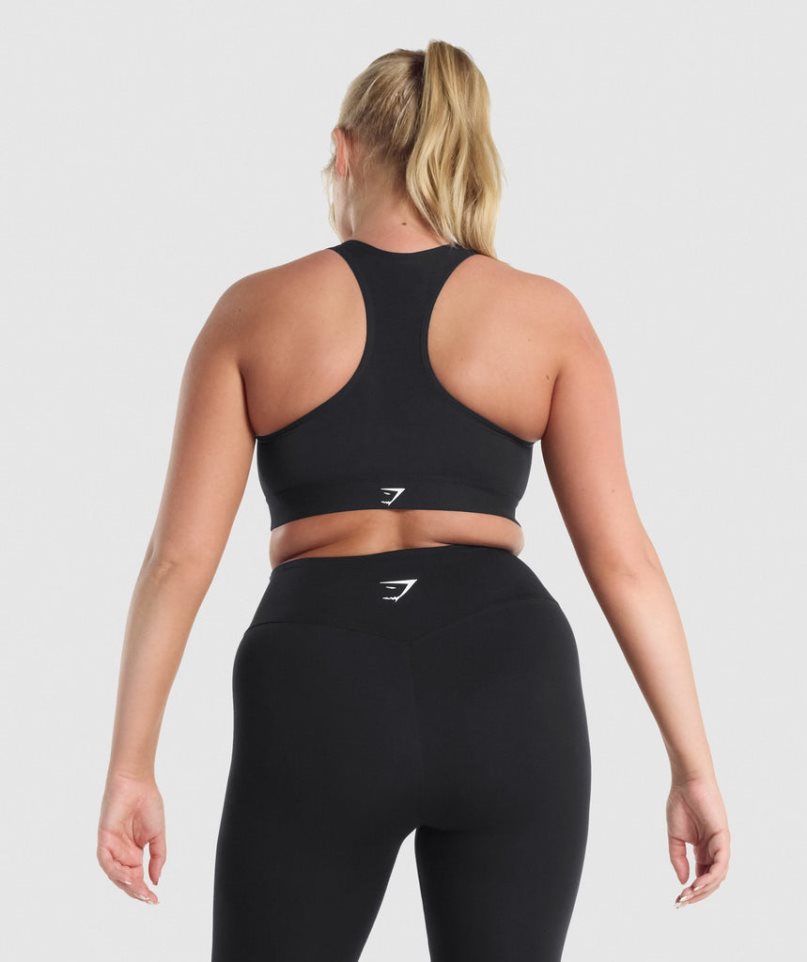 Staniki Sportowe Gymshark Lekkie High Support Damskie Czarne | PL 236FDV